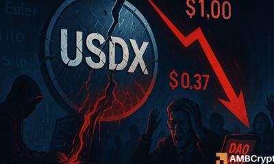 稳定币USDX暴跌63%，创始人涉嫌面临流动性抽取指控